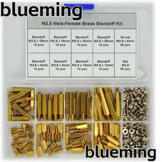 Blueming2 น็อตสกรู ทองเหลือง ตัวผู้ ตัวเมีย สีทอง และน็อต M2.5 DIY สําหรับเมนบอร์ด PCB 240 ชิ้น