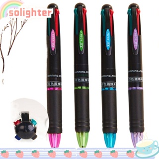 SOLIGHTER 12 ชิ้น / เซต ปากกาลูกลื่น สร้างสรรค์ สัตว์ 4 สี เครื่องมือเขียน ปากกาเจล แบบกด