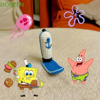 Doreen กิ๊บติดผม หมวกเชฟ สพันจ์บ็อบ อะนิเมะ Krusty Krab Staff หมวก Patrick Star กิ๊บติดผม Kawaii คอสเพลย์ การ์ตูนถัก กิ๊บติดผมเด็ก