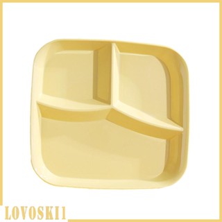 [Lovoski1] จานแบ่งอาหาร ผลไม้ ขนมขบเคี้ยว 3 ช่อง เข้าไมโครเวฟได้ สําหรับร้านอาหาร บ้าน ห้องครัว