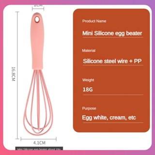 Creative Multifunctional Manual Egg Beater Easy Storage Easy To Clean Silicone Stainless Steel Whisk Beautiful Color Houseware Green Pink Stainless Steel Egg Beater [COD]