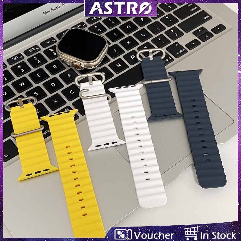 Astro สายนาฬิกาข้อมือซิลิโคน แบบนิ่ม ปรับได้ สําหรับ Apple Watch Ultra SE Series 8 7 6 5 4 3 2 1 iWatch 49 มม. 45 มม. 41 มม. 44 มม. 40 มม. 42 มม. 38 มม.