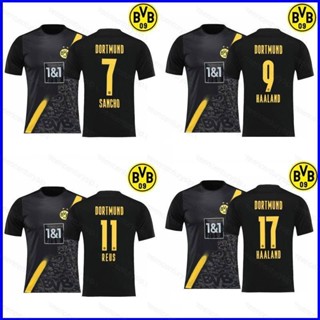 เสื้อกีฬาแขนสั้น ลายทีมฟุตบอล Borussia Dortmund Away Sancho Haaland Reus GP1 2020-2021 ชุดเยือน สําหรับผู้ชาย และผู้หญิง