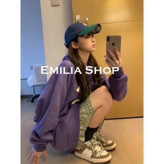 EMILIA SHOP เสื้อกันหนาว เสื้อฮู้ด มีชีวิตชีวา ตัวเหมือนคนชั้นสูง ทันสมัย Korean A98J70F37Z230911