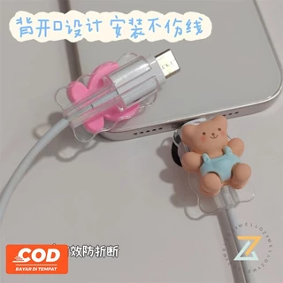ตัวถนอมสายชาร์จโทรศัพท์มือถือ ลายการ์ตูนตุ๊กตา 3D สีแคนดี้ กันสายหัก