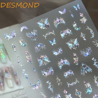 Desmond สติกเกอร์ตกแต่งเล็บ ลายตัวอักษรภาษาอังกฤษ หัวใจ สีบรอนซ์ DIY