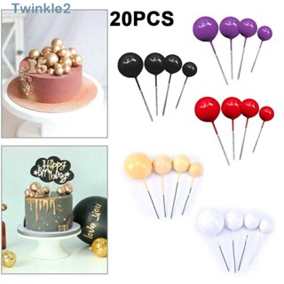 Twinkle ลูกบอลกลิตเตอร์ประดิษฐ์ 2 ซม.-4 ซม. สําหรับตกแต่งเค้กแต่งงาน DIY 20 ชิ้น