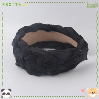 Nextth ที่คาดผม แบบถัก หนา ตกแต่ง บิด ถักเปีย จีบ ที่คาดผม อุปกรณ์เสริม คุณภาพสูง ขอบกว้าง ที่คาดผมผู้หญิง