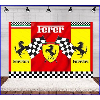 Gp1 แบนเนอร์ธีม Ferrari Birthday สําหรับตกแต่งพื้นหลังถ่ายภาพ PG1