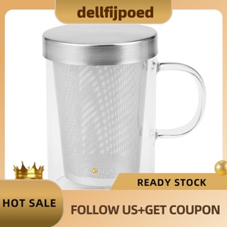 【dellfijpoed】แก้วมักสเตนเลส ทนความร้อน ขนาดใหญ่ 500 มล. พร้อมฝาปิด สําหรับกรองชา กาแฟ