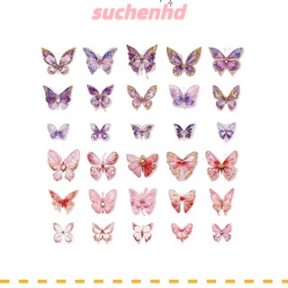 Suchenhd สติกเกอร์โฮโลแกรม รูปผีเสื้อ 2 สี 60 ชิ้น สําหรับตกแต่งวารสาร