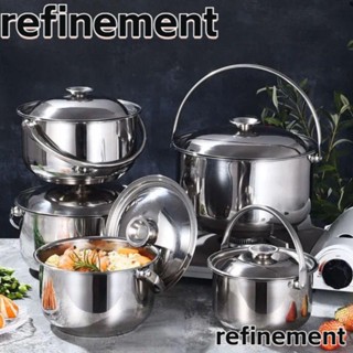 Refinement หม้อซุปสเตนเลส แบบพกพา สําหรับตั้งแคมป์กลางแจ้ง