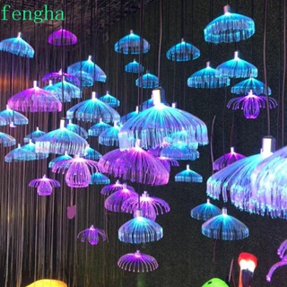 Fengha ไฟแมงกะพรุน LED ไฟเบอร์ออปติก สีสันสดใส สําหรับปาร์ตี้ปีใหม่ ตกแต่งบ้าน ไฟวันเกิด