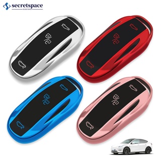 Secretspace เคสกุญแจรีโมตรถยนต์ TPU แบบนิ่ม ทนทาน 3 ปุ่ม อุปกรณ์เสริม สําหรับ Tesla Model 3 Model Y Model X Model S K9P3