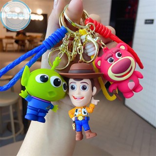 Xo94ol พวงกุญแจรถยนต์ จี้รูป Toy Story สามตา หมีสตรอเบอร์รี่ ของขวัญ 1 ชิ้น