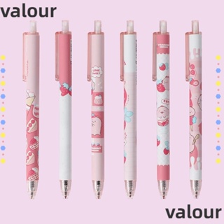 Valour ปากกาเจล หมึกสีดํา ยืดหดได้ ของขวัญ สํานักงาน พลาสติก 0.5 มม. 6 ชิ้น