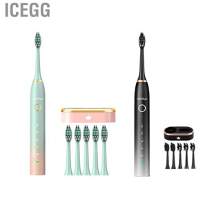 Icegg Adult Electric   IPX7  Fully Cleaning Rechargeable Electronic 5 Heads Automatic Soft Bristles for Bath