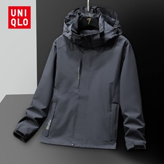 UNIQLO เสื้อแจ็กเก็ตกันฝน ทรงหลวม กันน้ํา ขนาดใหญ่ คุณภาพสูง สําหรับผู้ชาย 2023 [L-7XL]