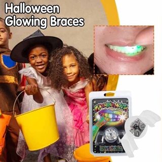 1PC Flashing Flash Brace Mouth Guard Piece Festive Party Favor Supplies Glow Tooth Funny LED Light Kids Children Toys Novelty