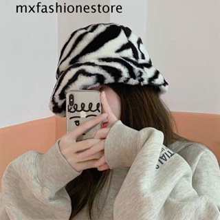 Mxfashione หมวกบักเก็ต ผ้าสักหลาด พิมพ์ลายเสือดาว แกะ ปรับได้ เรียบง่าย ฤดูใบไม้ร่วง และฤดูหนาว สําหรับผู้หญิง