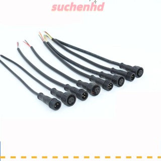 Suchenhd ตัวเชื่อมต่อสายไฟ LED ตัวผู้ เป็นตัวเมีย 20 ซม. IP67 2Pin 3Pin 4Pin 2Pin 3Pin 4Pin สีดํา