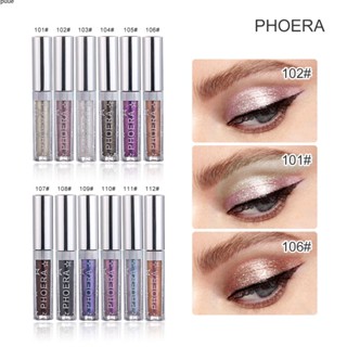 PHOERA Liquid อายแชโดว์ Glitter ปากกาอายแชโดว์กันน้ำ Long Lasting Intense Shimmer และ Shine Waterproof Eye แต่งหน้า Headturning FINISH สูตรของเหลวอายไลเนอร์โลหะ puueqg