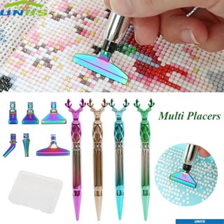 Uniis ปากกาปักครอสติชคริสตัล รูปกวาง สําหรับตกแต่งบ้าน DIY 7 ชิ้น
