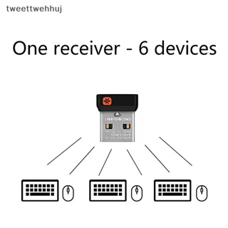 Tw อะแดปเตอร์รับสัญญาณไร้สาย USB สําหรับเมาส์ คีย์บอร์ด Logitech 6 อุปกรณ์ MX M905 M950 M505 M510 M525 huj 1 ชิ้น