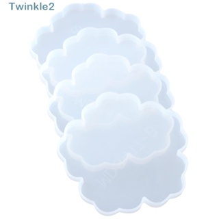 Twinkle แม่พิมพ์ซิลิโคนเรซิ่น อีพ็อกซี่ ลายดอกไม้ 4.7 นิ้ว สําหรับรองแก้ว 4 ชิ้น