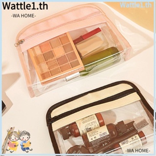 Wttle กระเป๋าเครื่องสําอาง กันน้ํา มีซิป แบบพกพา เรียบง่าย