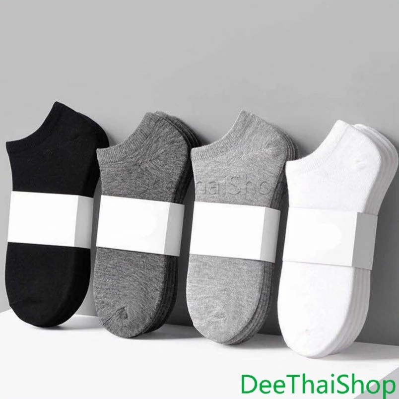 DeeThai ถุงเท้าข้อสั้น ใส่ได้ทุกฤดูกาล ผ้าซับเหงื่อ ฝ้าย ใส่สบาย Men's socks