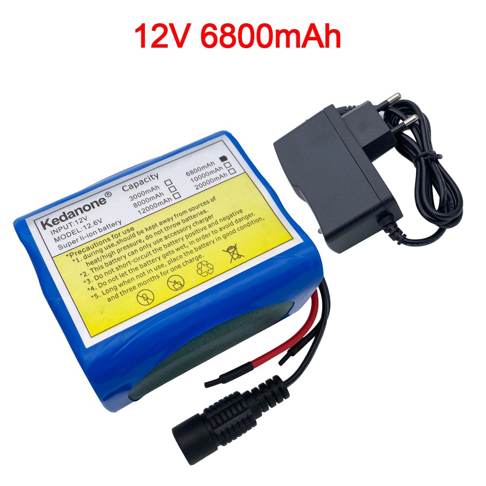 12V 6800mah 18650 6.8 Ah Li-ion Rechargeable Battery with BMS Lithium Protection Board 18650 Battery