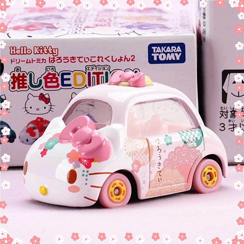 Hello Kitty Cherry Blossom Limited Alloy Car Model HelloKitty รถการ์ตูนตกแต่งรถตกแต่ง
