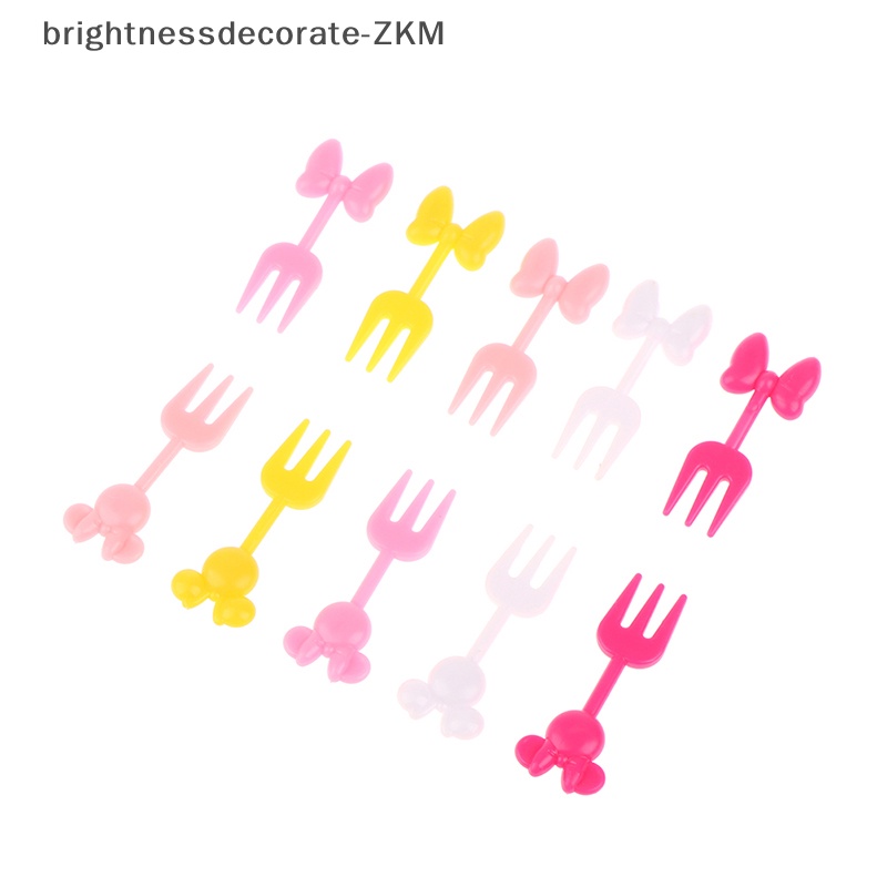 [Brightdecorate] ส้อมจิ้มผลไม้ ขนมหวาน ไม้จิ้มฟัน นํากลับมาใช้ใหม่ได้ สําหรับเด็ก 10 ชิ้น