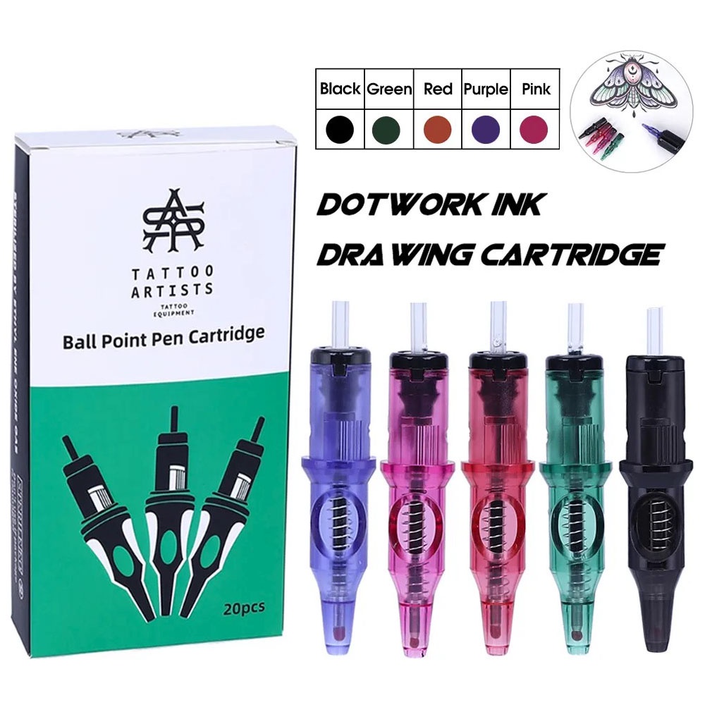 เข็มเดียว สําหรับเครื่องสัก 5/10/20 ชิ้น สําหรับ การเรียนรู้ ตลับหมึก ปากกาลูกลื่น ปากกาลูกลื่น ศิลปิน คู่รัก ต้นฉบับ ร่างจุด วาดภาพ ฝึกซ้อม ปากกา อุปกรณ์