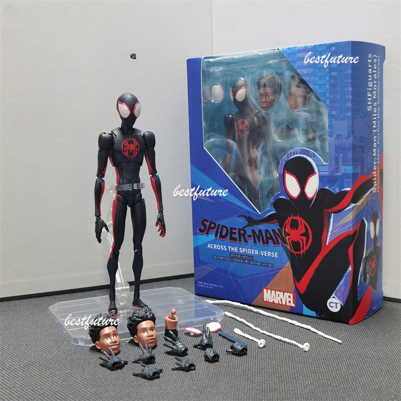 โมเดลฟิกเกอร์ รูปสไปเดอร์แมน Shf Miles Morales Spider Man Across The Spider-Verse Spider Gwen Sh Figuarts ของเล่นสําหรับเด็ก