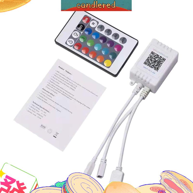 ตัวควบคุมแถบไฟ Led RGB และรีโมตคอนโทรลอินฟราเรด 24 คีย์