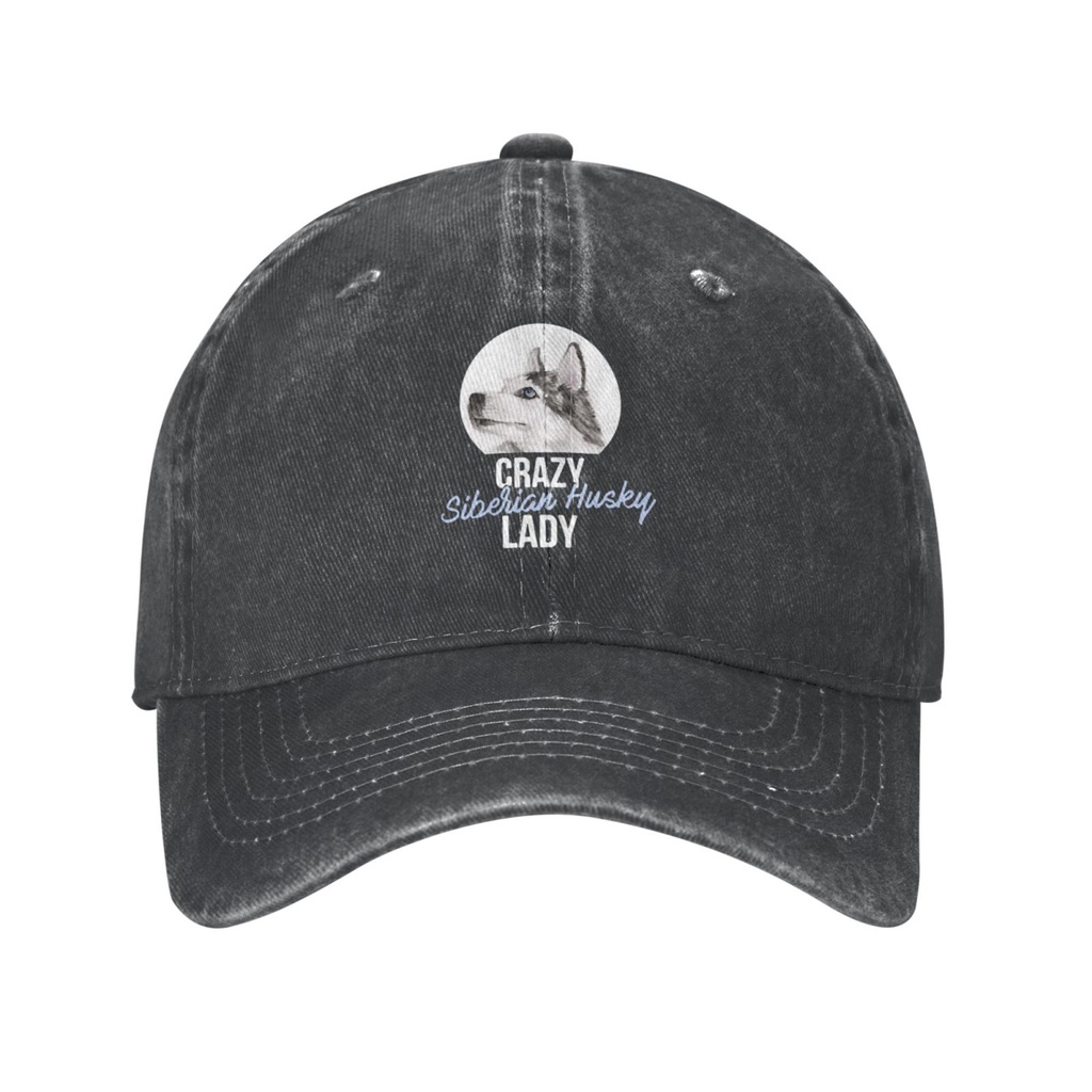 คุณภาพระดับพรีเมียม Crazy Siberian Husky Lady Sun Protection Snapback Cap