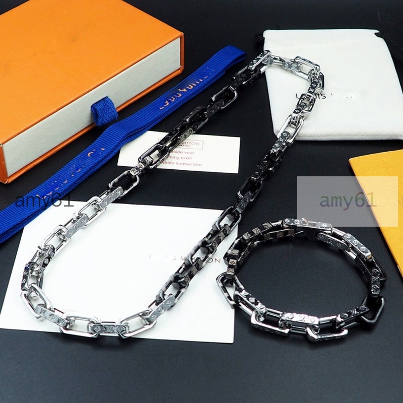 บุคลิกภาพแฟชั ่ นผู ้ ชายไทเทเนียมเหล ็ ก L Bracelet/necklace ( ไม ่ มีกล ่ อง )