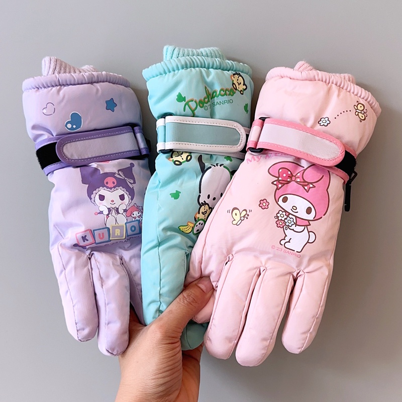 ถุงมือเล่นสกี กันน้ํา กันลม แบบหนา กันหิมะ ให้ความอบอุ่น เหมาะกับใส่กลางแจ้ง แฟชั่นฤดูหนาว สําหรับเด็กผู้หญิง และนักเรียน
