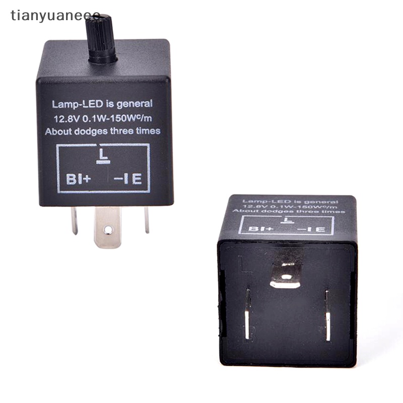 Tianyuaneee รีเลย์แฟลชรถยนต์ 12V 3-Pin LED ปรับได้ สําหรับไฟเลี้ยว CF13