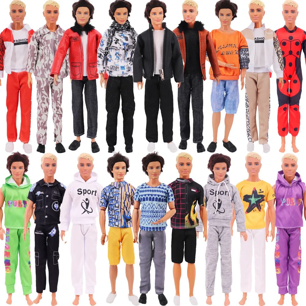 25 Style Ken Barbies Doll Clothes Sportswear Prince's Daily Clothing Overcoat for 30 Cm Ken Boy Barb