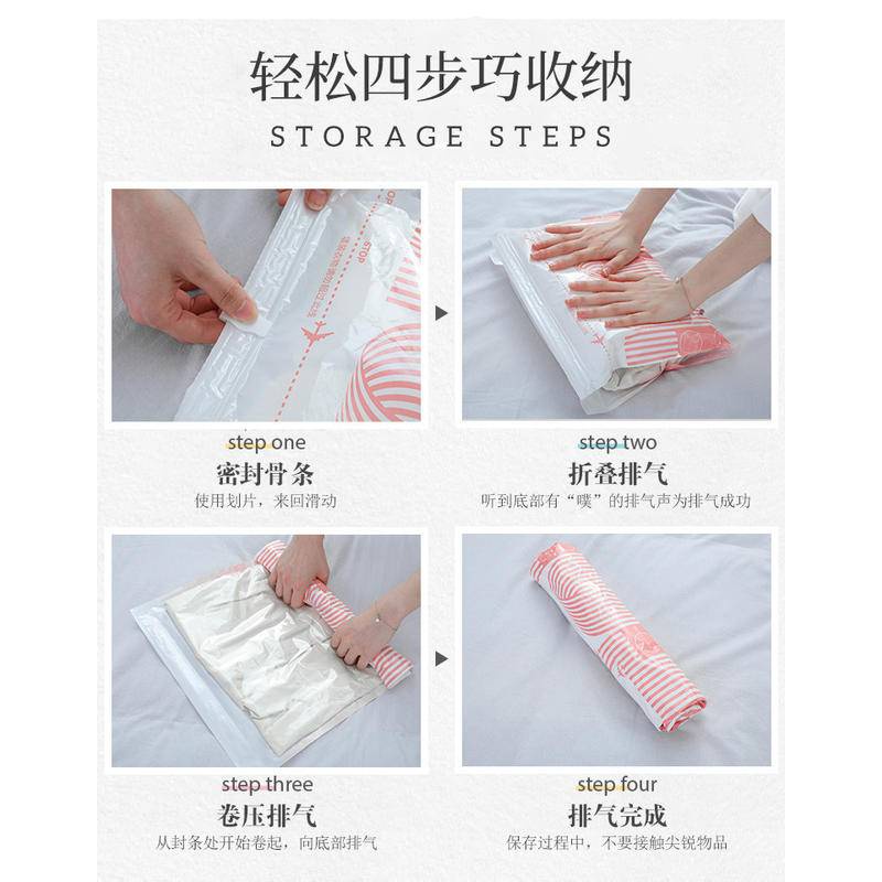 ถุงสูญญากาศ แบบม้วนมือ สําหรับเก็บเสื้อผ้า เหมาะกับการพกพาเดินทาง