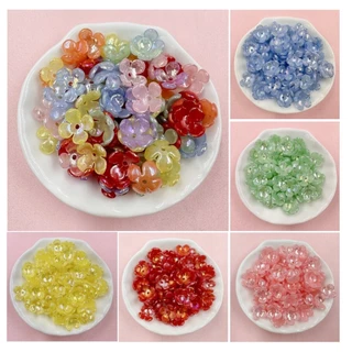 ลูกปัดดอกไม้ 10 มม. 80 ชิ้น สําหรับทําเครื่องประดับ ต่างหู DIY
