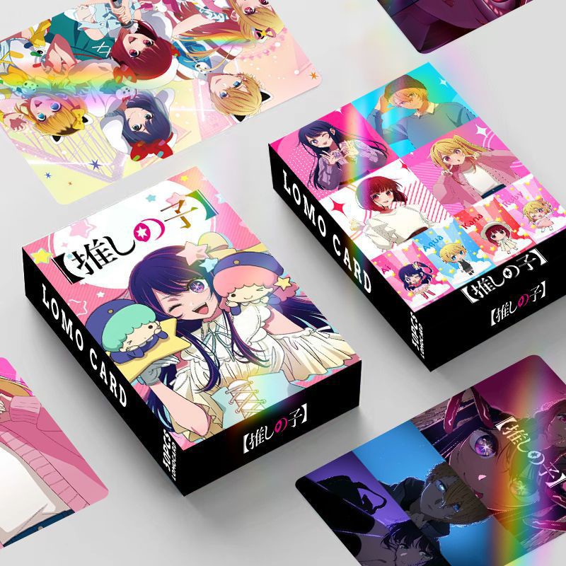 Oshi NO KO เลเซอร์แฟลช การ์ดโลโม่ พิมพ์สองด้าน สีโฟโต้การ์ด 30 ชิ้น / กล่อง