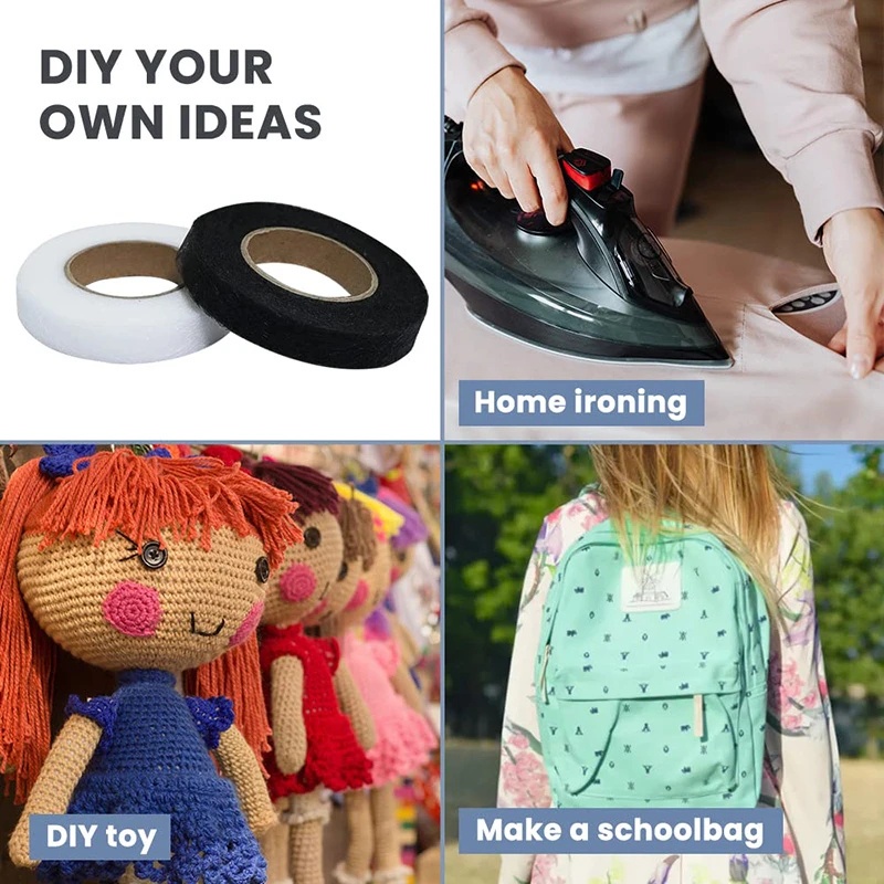 1.0 / 1.5 / 2.0 / 2.5 / 3.0 ซม. ไม่มีขอบเย็บ เทปสั้น / 60 ม. เทปหลอมรวมผ้า สองด้าน / อุปกรณ์เย็บผ้า DIY / เทปเย็บผ้า ซับใน - รูปที่ 7