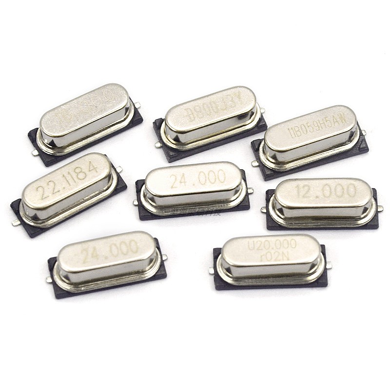 แผ่นคริสตัลสั่นสะเทือน 49SMD 4M 6M 8M 10M 12M 16M 18.432M 20M 25M 26MHZ 10 ชิ้น