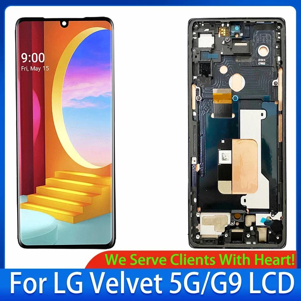 Amoled กรอบหน้าจอสัมผัส LCD 6.8 นิ้ว สําหรับ LG Velvet 5G LM G900N LG Velvet 5G G9 G910EMW