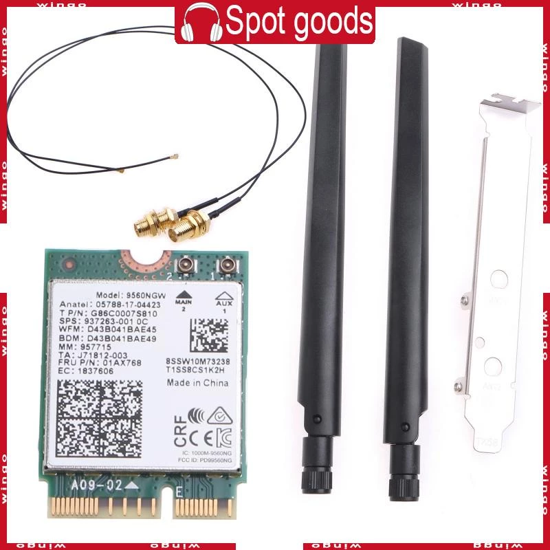 Win 9560NGW ชุดการ์ดอะแดปเตอร์ WiFi ไร้สาย ดูอัลแบนด์ 802 11ac ax NGFF สําหรับ M 2 Key E WiFi BT 5 0 Windows