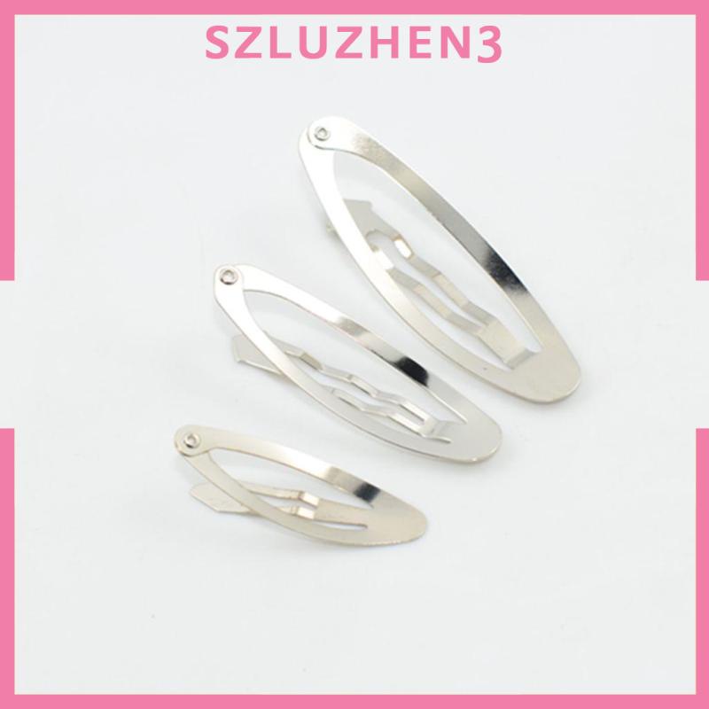 [Szluzhen3] กิ๊บติดผมโลหะรูปไข่ 50 ชิ้น Barrette DIY 3.7 ซม.